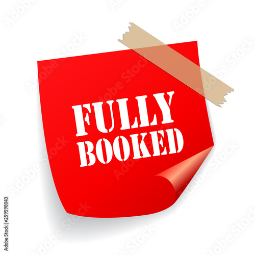 Fully booked red vector sticker