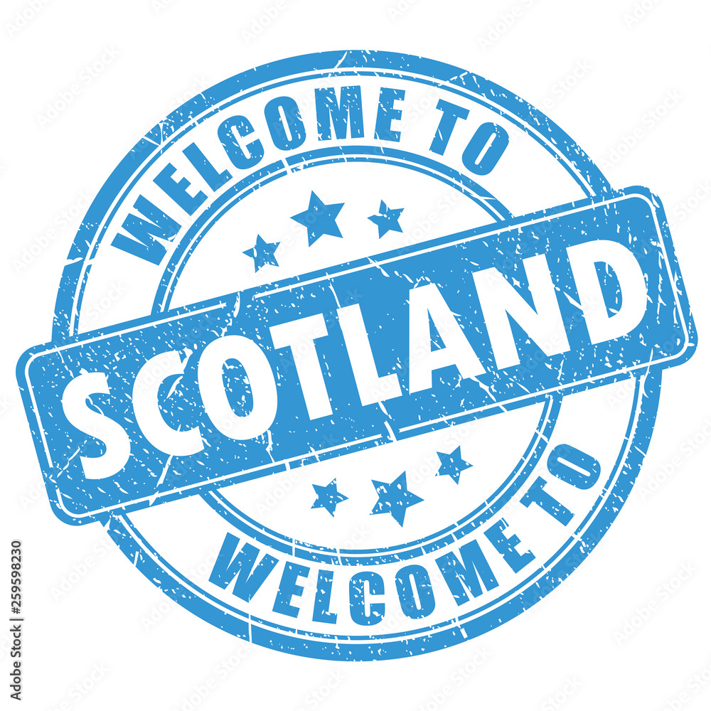 Welcome to Scotland vector stamp
