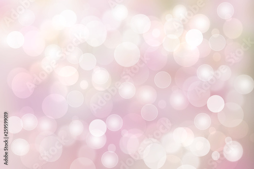 Abstract blurred vivid spring summer light delicate pastel pink bokeh background texture with bright soft color circles. Space for your text. Beautiful backdrop illustration.