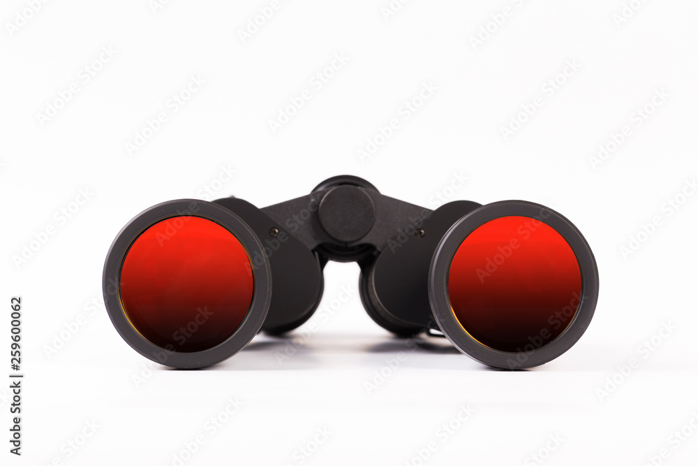 Black binoculars isolated on white background Black binoculars isolated on white background