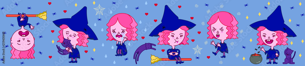 Cute witch halloween pattern Cute witch halloween pattern