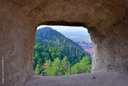 Great wall in forest, Rasnov Romania