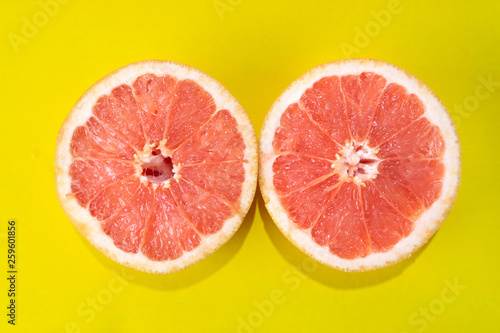 Grapefruit on colorful background