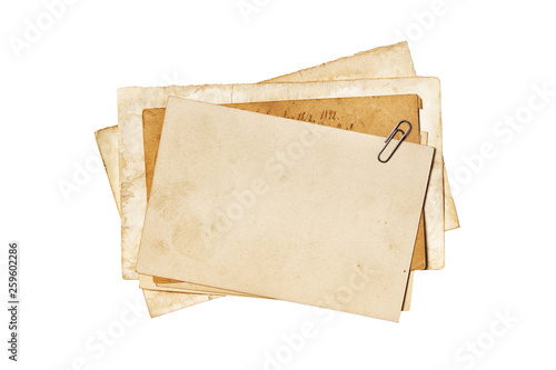 Blank old yellowed paper mockup for vintage photos or postcards