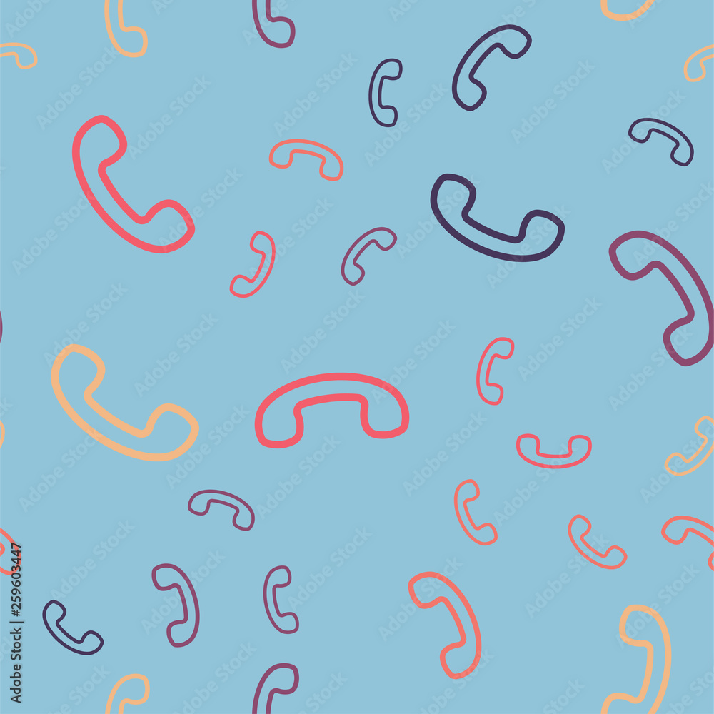 seamless pattern vector retro telephone handset . seamless pattern vector retro telephone handset .