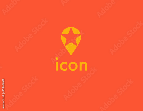 Free Download Creative icon geotag and star for company - GFXLoad