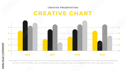 Yellow and gray business infographic diagram chart presentation design. Editable annual report flyer leaflet corporate presentation banner design template. Simple webpage design