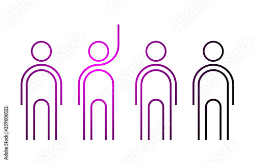 leader man flat illustration