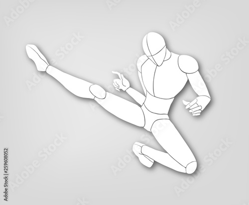 kick fighter illustration