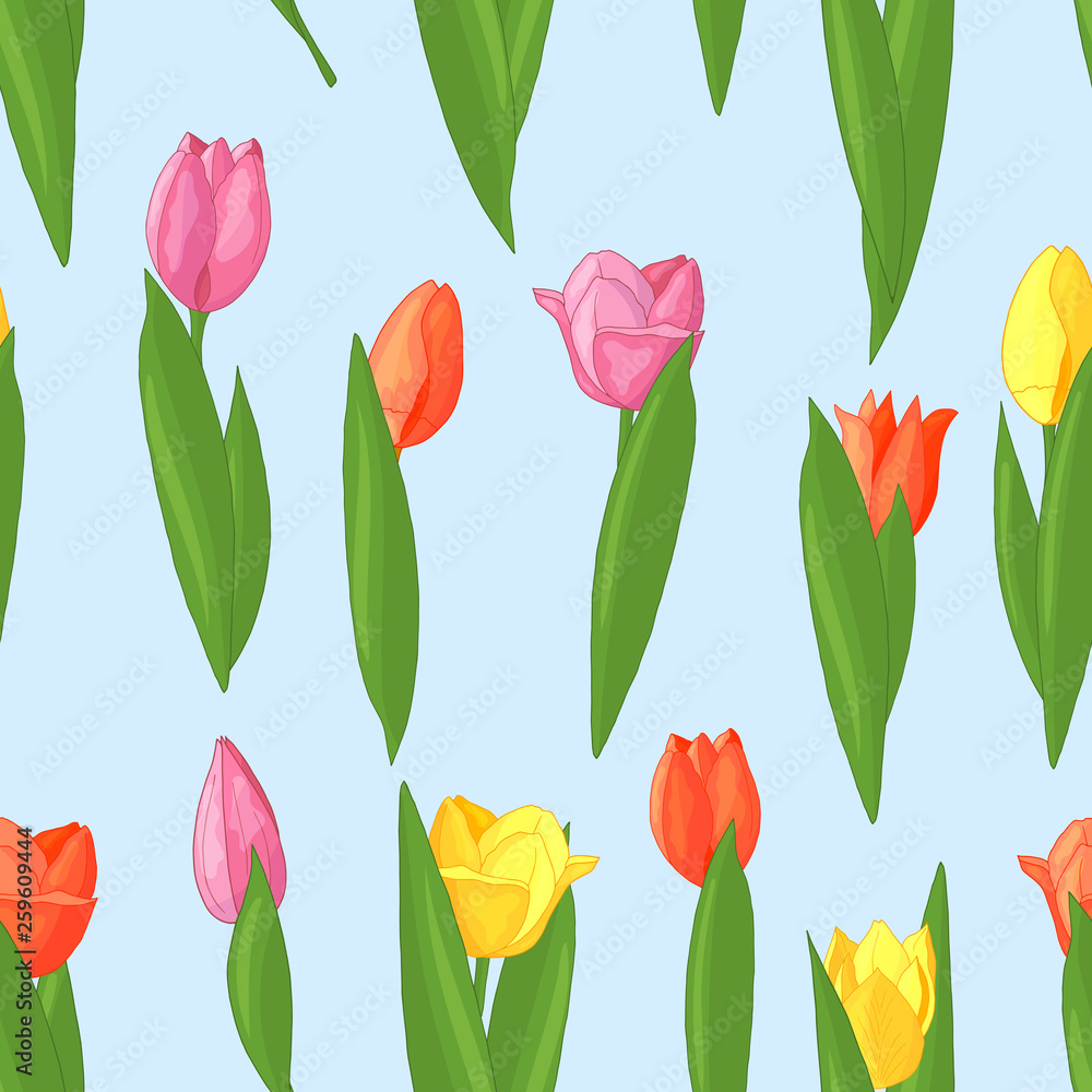 Seamless pattern of tulips Seamless pattern of tulips