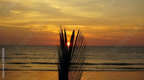 romatic sunset in khao lak thailand photo