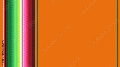 Orange Mexican Blanket Serape Stripes Background with Copy Space for Text & Seamless Pattern Tile Swatch Included. Cinco de Mayo Decor or Mexican Restaurant Menu Backdrop. 9:16 Aspect Ratio HD Format