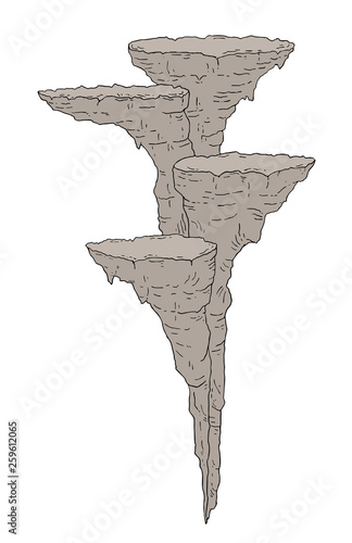 Imaginative rock platform illustration