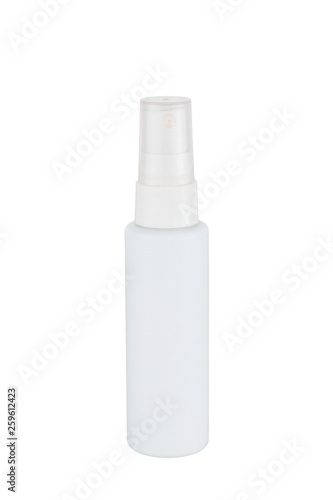 White container of spray bottle isolated on white background