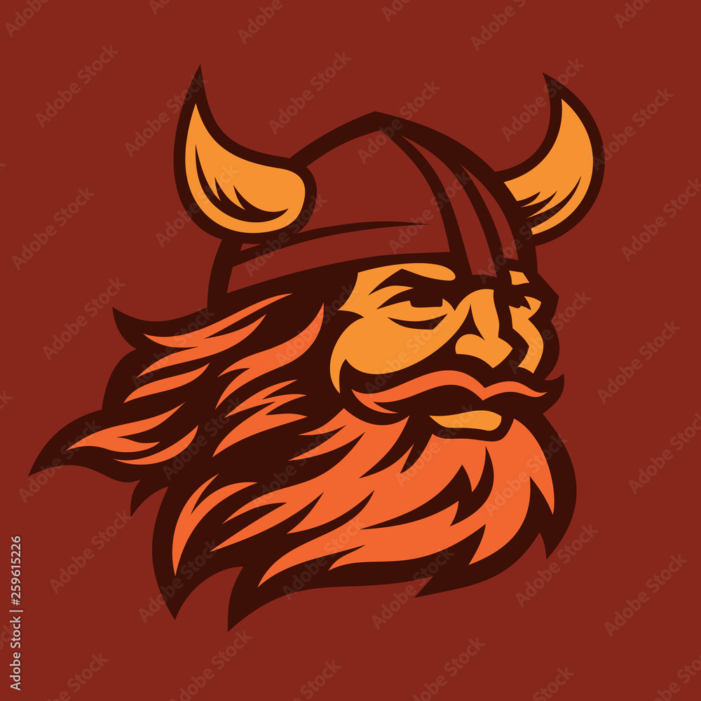 Viking head vector image Viking head vector image