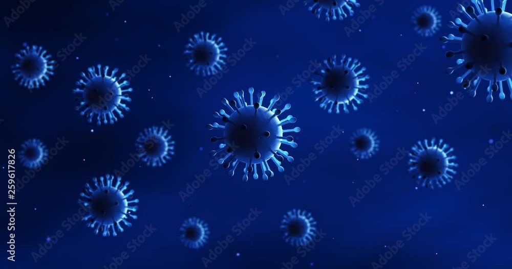Virus And Bacteria Animation. Viral Disease. Health and science related concept.