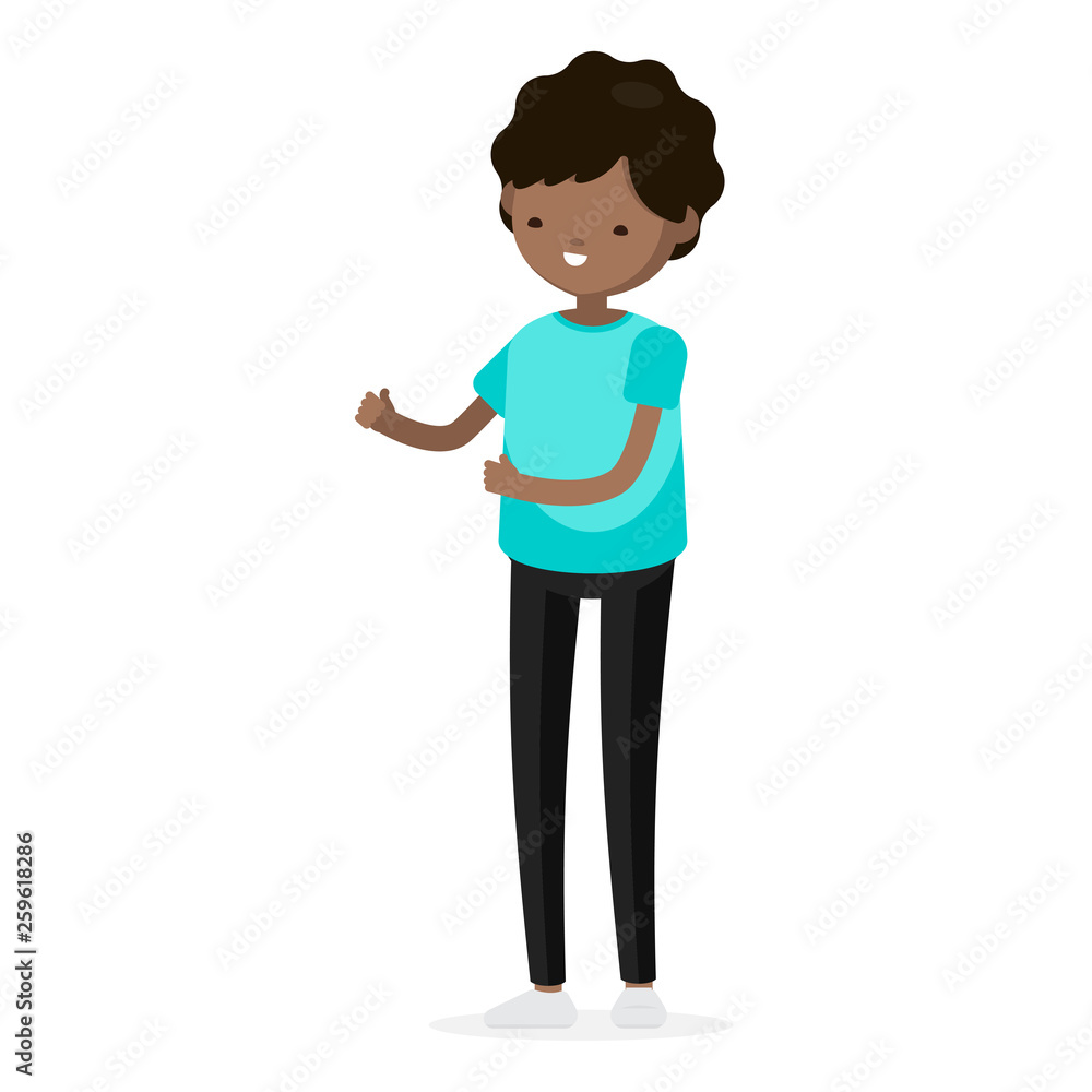 Young Latino Kid Boy Man Character in Casual Cloth Isolated Set Young Latino Kid Boy Man Character in Casual Cloth Isolated Set