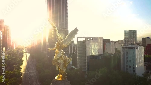 Angel de la Independencia, Mexico, CDMX drone View