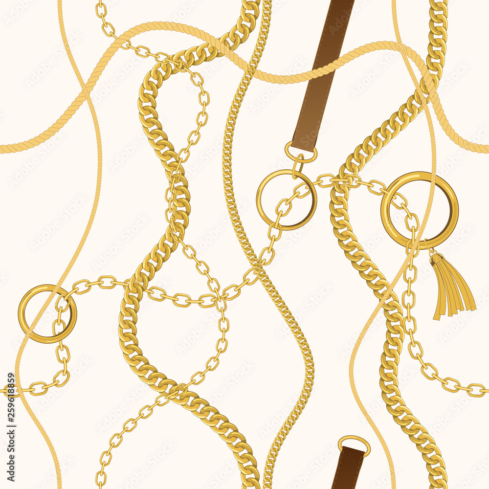 Seamless vintage pattern with chains