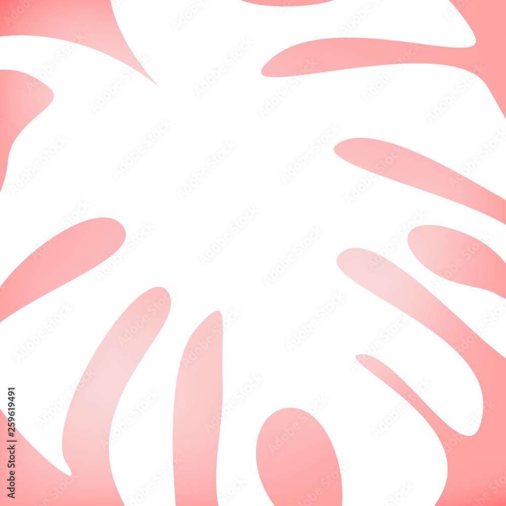 Minimalistic botanical background. The imprint of a white sheet on a colored background. Pink background .Vector illustration. Minimalistic botanical background. The imprint of a white sheet on a colored background. Pink background .Vector illustration.