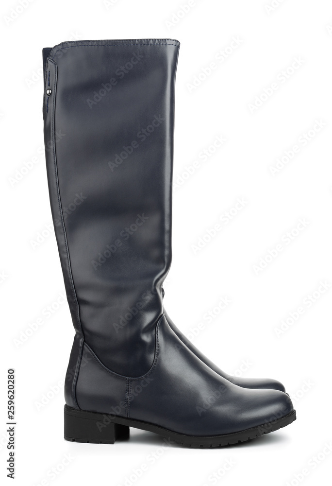 Pair of black leather female  boots