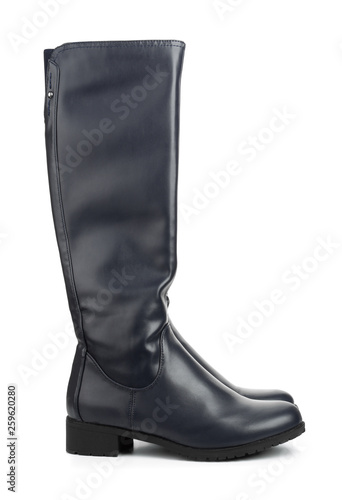 Pair of black leather female boots
