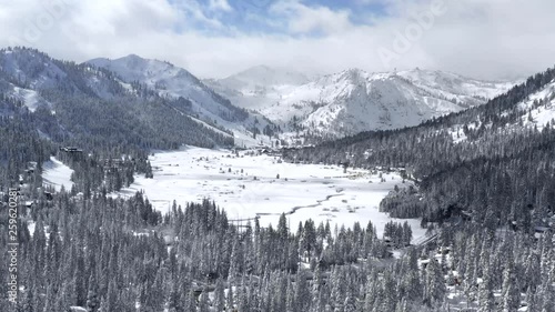 Lake Tahoe Meadow & Trees Covered in Fresh Snow