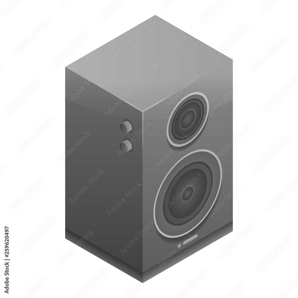 Obraz premium Music speaker icon. Isometric of music speaker vector icon for web design isolated on white background