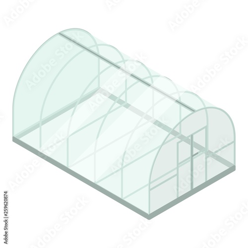 Glass greenhouse icon. Isometric of glass greenhouse vector icon for web design isolated on white background