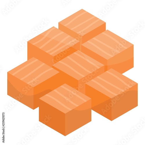 Cutted piece of papaya icon. Isometric of cutted piece of papaya vector icon for web design isolated on white background