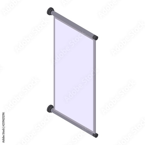 Roll banner ad icon. Isometric of roll banner ad vector icon for web design isolated on white background