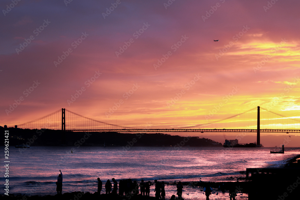 Sunset on the Bridge - Lisbon