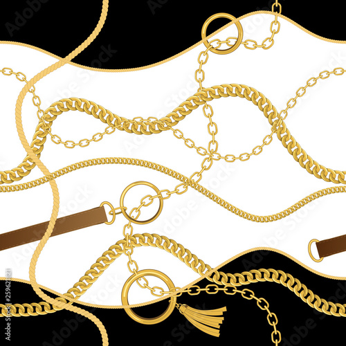 Seamless vintage pattern with chains