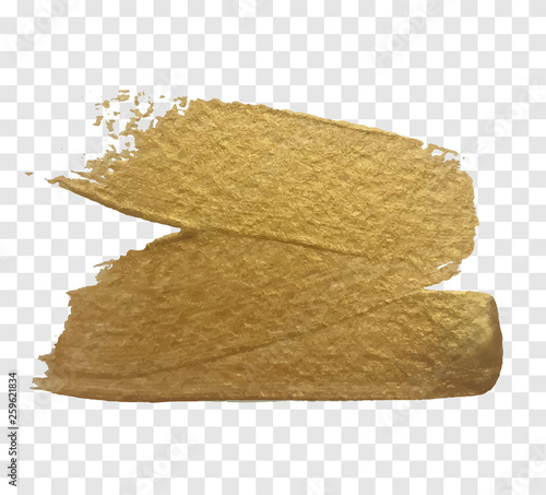 Gold paint brush vector texture. 