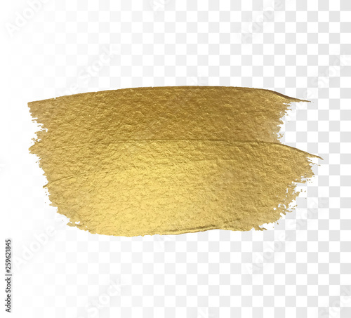 Gold paint brush vector texture. 