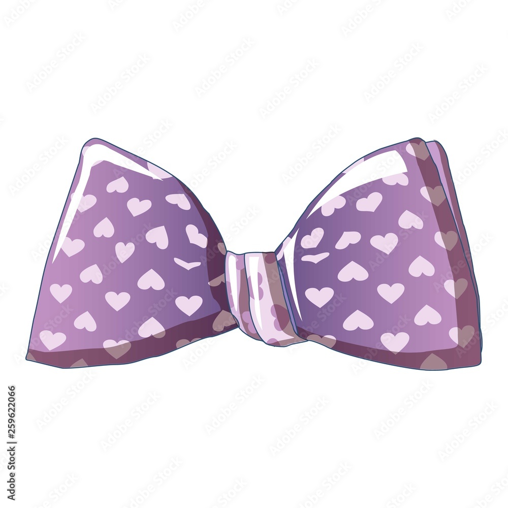 Hearts on bow tie icon. Cartoon of hearts on bow tie vector icon for web design isolated on white background Hearts on bow tie icon. Cartoon of hearts on bow tie vector icon for web design isolated on white background