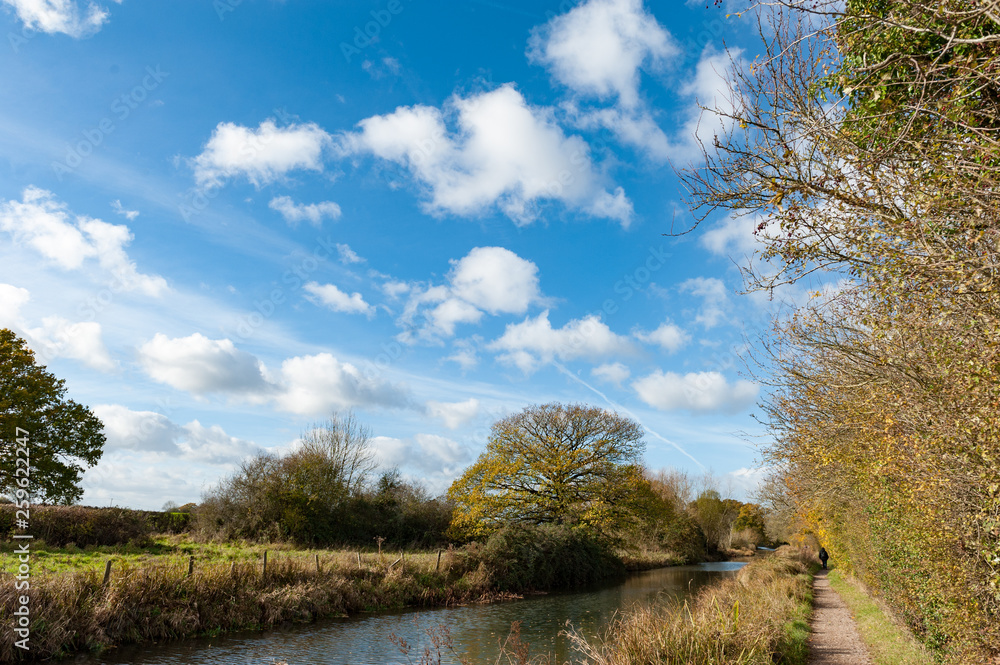 Spring river canal view nature scene Odiham Hampshire Spring river canal view nature scene Odiham Hampshire