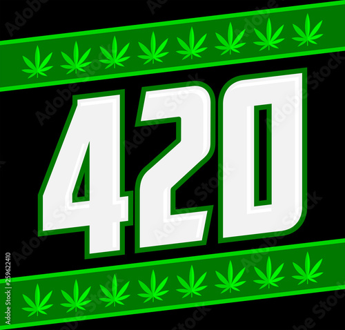 420 Marijuana symbol, Cannabis theme vector illustration photo