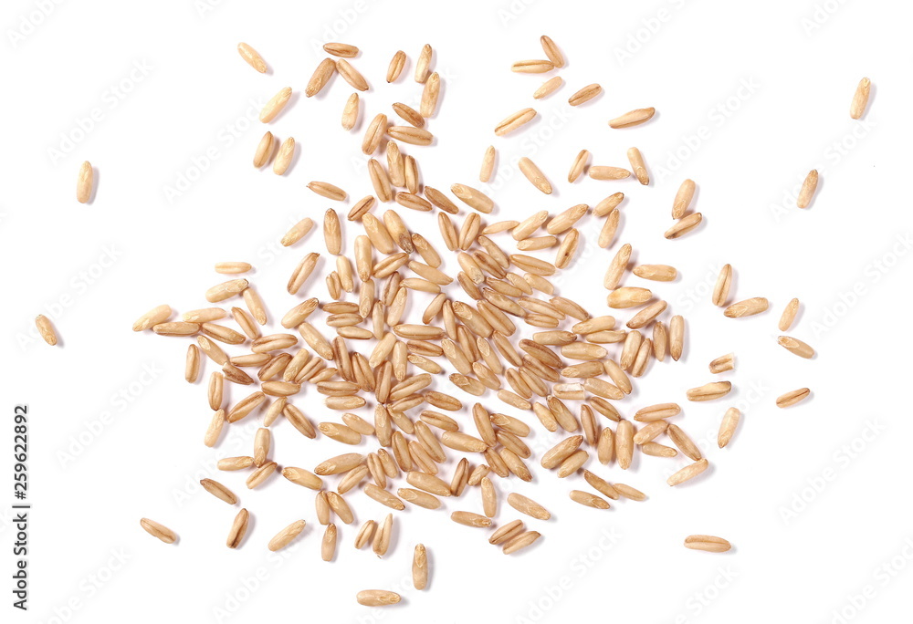 Pile oats grain peel isolated on white background, top view Pile oats grain peel isolated on white background, top view