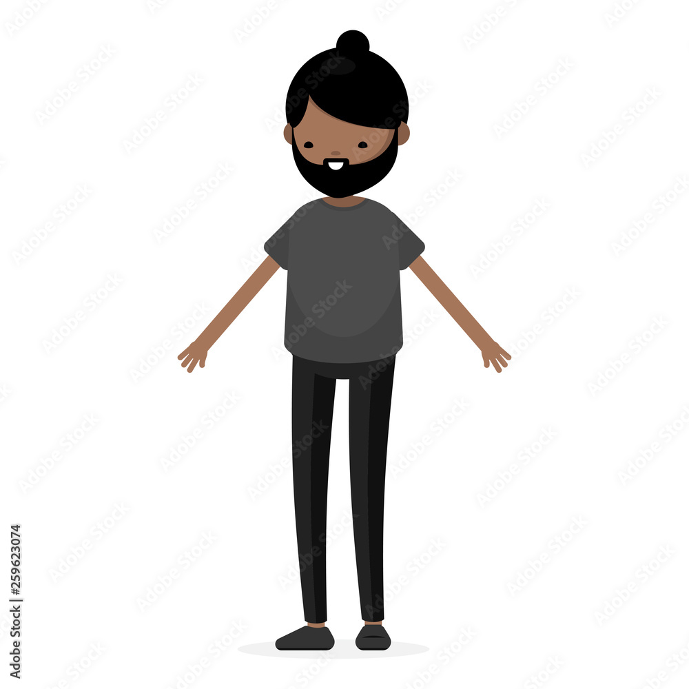 Young Latino Kid Boy Man Character in Casual Cloth Isolated Set Young Latino Kid Boy Man Character in Casual Cloth Isolated Set