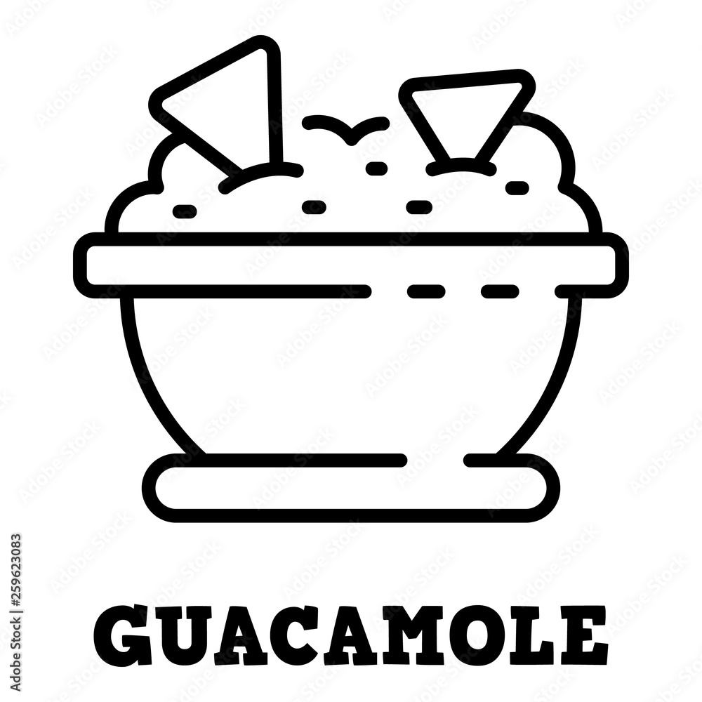Guacamole icon. Outline guacamole vector icon for web design isolated on white background Guacamole icon. Outline guacamole vector icon for web design isolated on white background