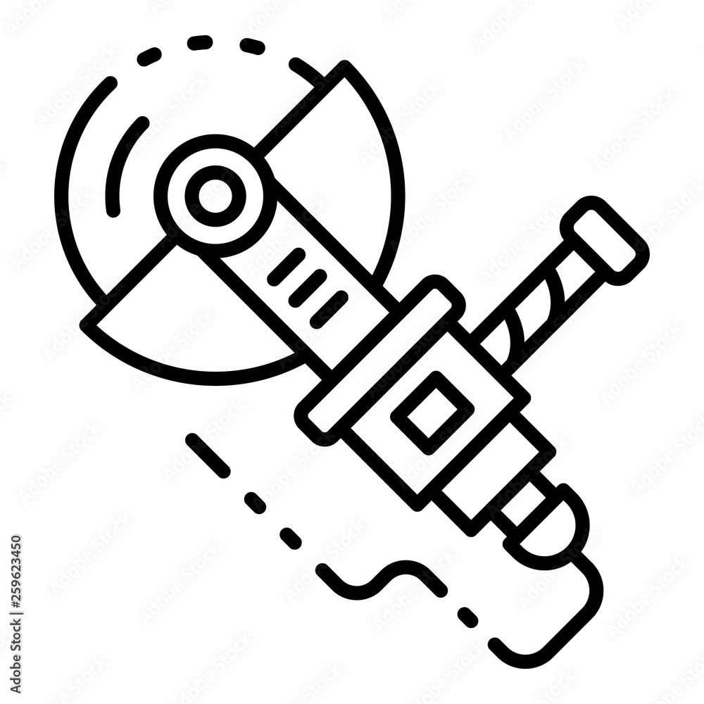 Big angle grinder icon. Outline big angle grinder vector icon for web design isolated on white background Big angle grinder icon. Outline big angle grinder vector icon for web design isolated on white background
