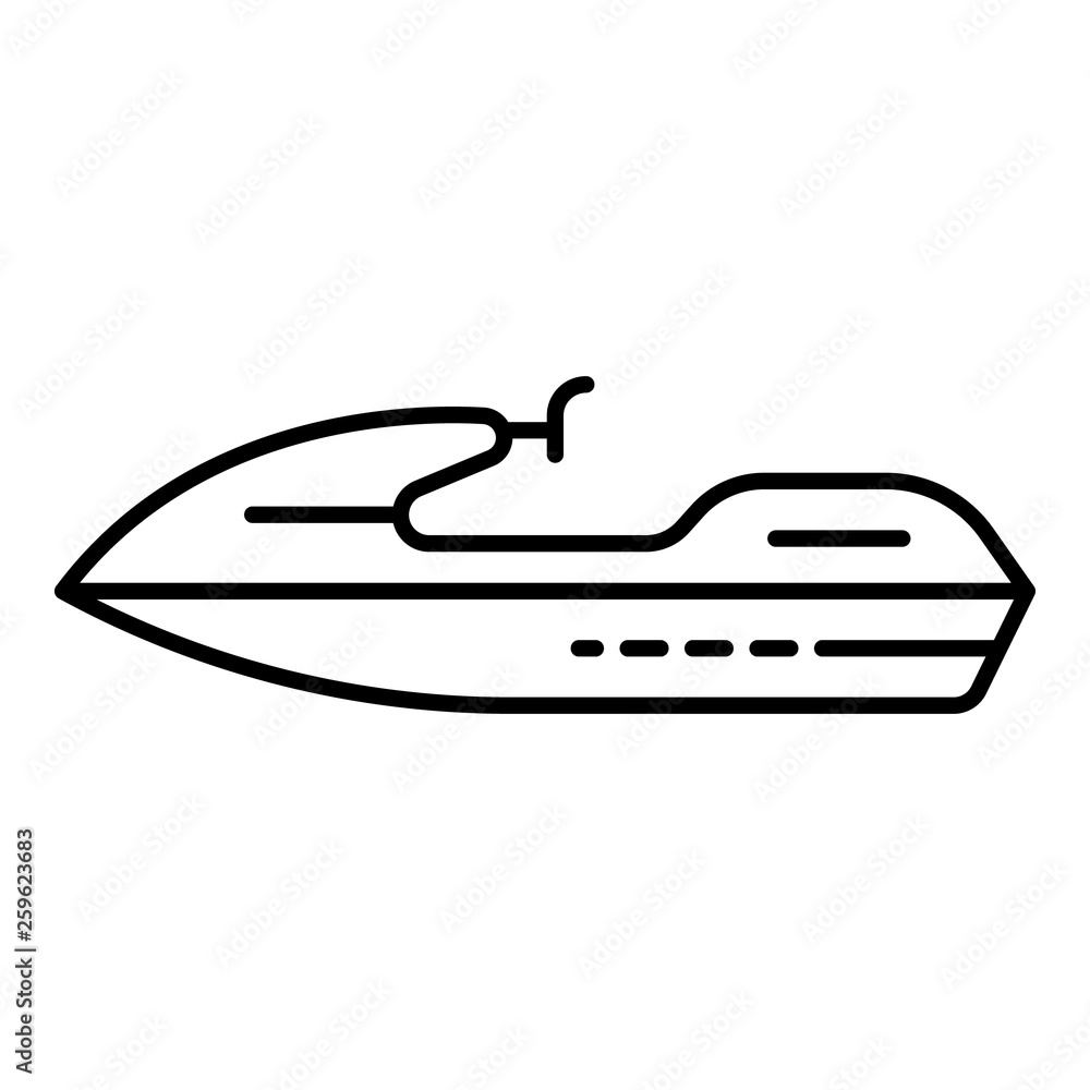 Speed jet ski icon. Outline speed jet ski vector icon for web design isolated on white background Speed jet ski icon. Outline speed jet ski vector icon for web design isolated on white background