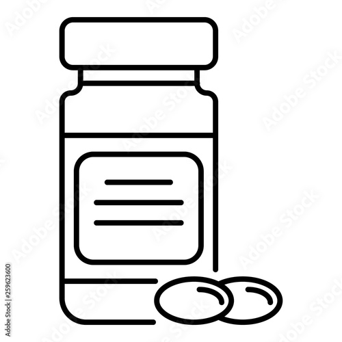 Fish oil capsule icon. Outline fish oil capsule vector icon for web design isolated on white background