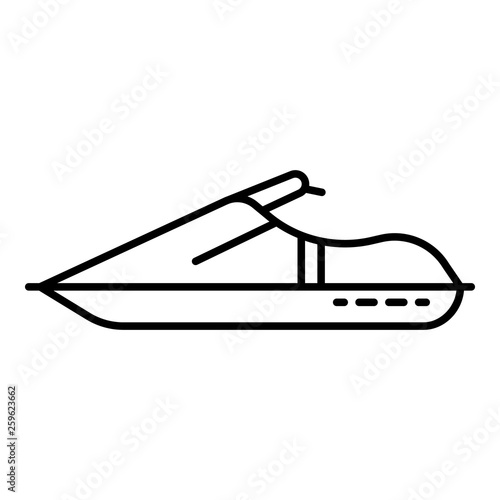 Beach jet ski icon. Outline beach jet ski vector icon for web design isolated on white background