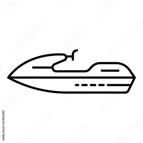 Speed jet ski icon. Outline speed jet ski vector icon for web design isolated on white background
