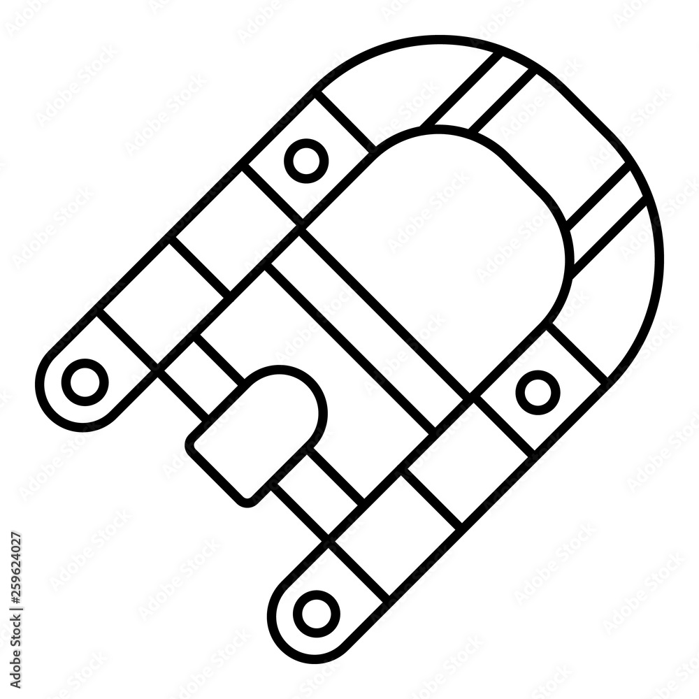 Motor rubber boat icon. Outline motor rubber boat vector icon for web design isolated on white background Motor rubber boat icon. Outline motor rubber boat vector icon for web design isolated on white background