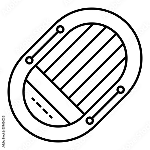 Rescue boat icon. Outline rescue boat vector icon for web design isolated on white background