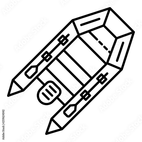 Hunting boat icon. Outline hunting boat vector icon for web design isolated on white background