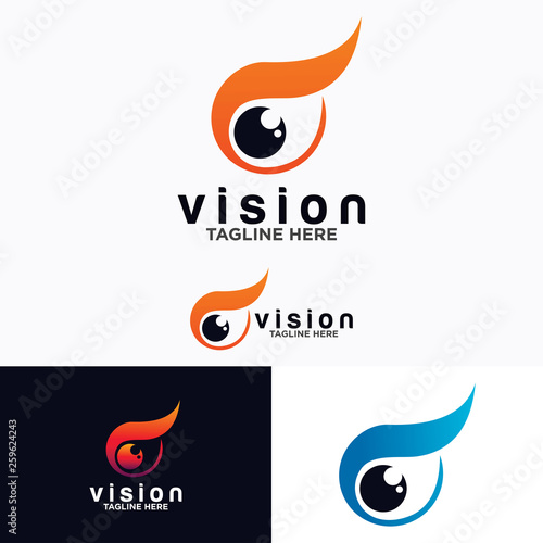 Eye Logo design vector template. Colorful media icon. Vision concept idea.